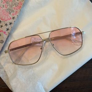 Free People Roger Aviator Gold Sunglasses Daisy Jones NWT